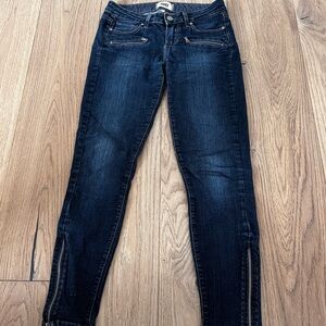 PAIGE Blue Skinny Jeans with Modern Ankle Zippers